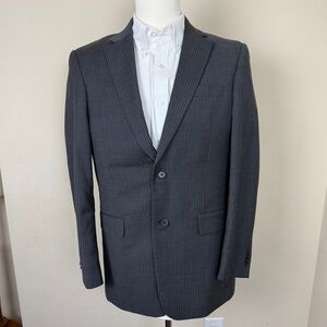 Tommy Hilfiger 100% Wool Mens pin striped Suit Jacket | 38R | Grey